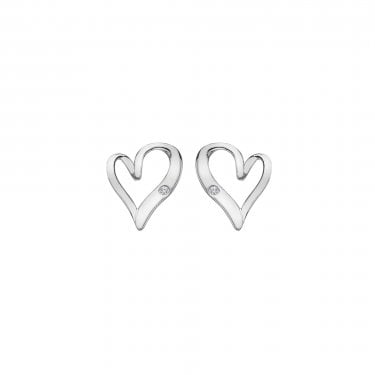 Hot Diamonds Delicate Pointed Twist Heart Stud Earrings 1 x 0.9cm