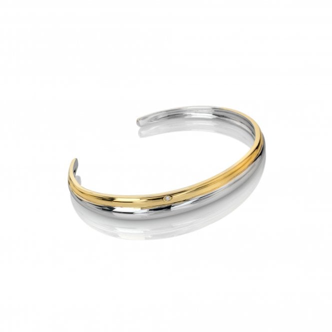 Hot Diamonds  Droplet Two Tone Bangle 6.5cm