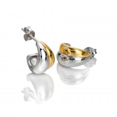 Hot Diamonds Droplet Two Tone Hoop Earrings 8mm