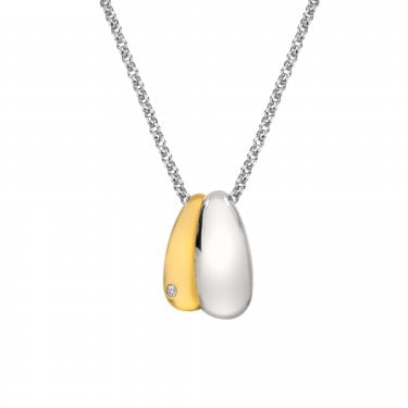 Hot Diamonds Droplet Two Tone Necklace 1 x 1.5cm, 40cm + 5cm