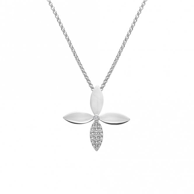 Hot Diamonds  Eden Flower Necklace 2.5cm x 2.5cm, 40 + 5cm