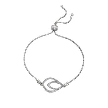 Hot Diamonds Harmony Organic Shape Adjustable Slider Bracelet 2.4cm, 24.5cm 