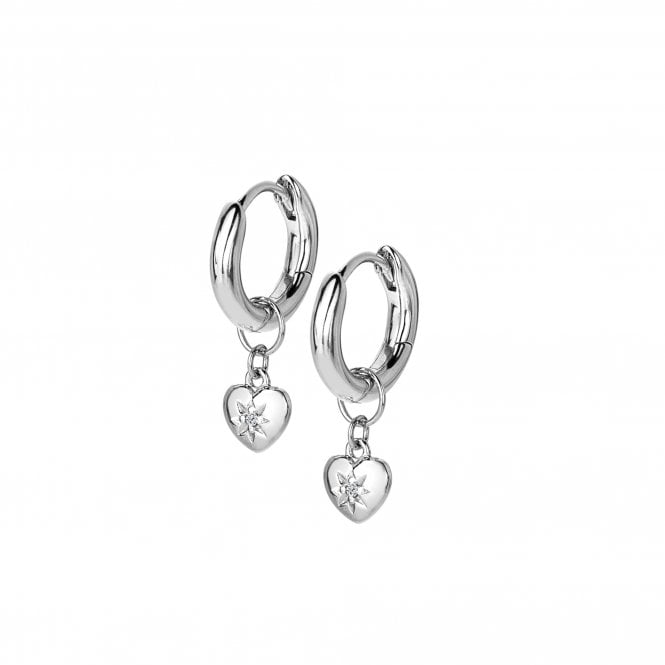 Hot Diamonds  Heart Drop Hoop Earrings 1.2 x 0.9cm