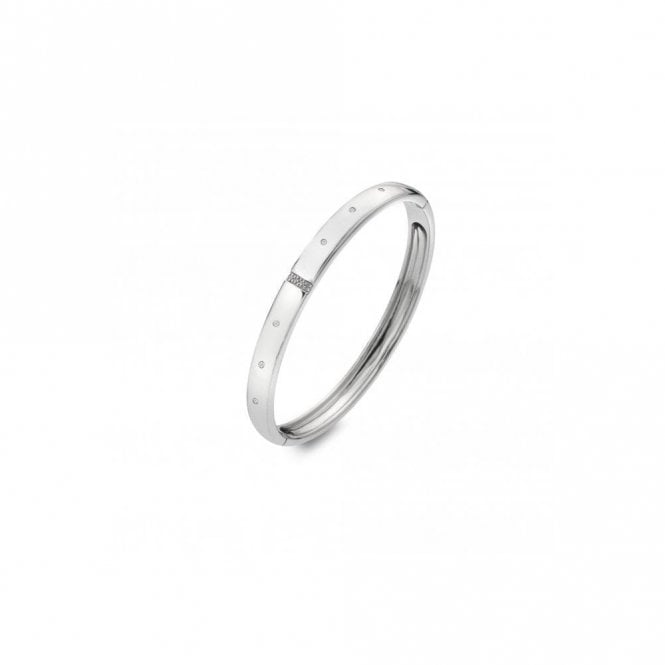 Hot Diamonds  Much Loved Sterling Silver Hinged Bangle 6cm
