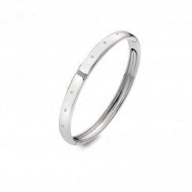 Hot Diamonds Much Loved Sterling Silver Hinged Bangle 6cm