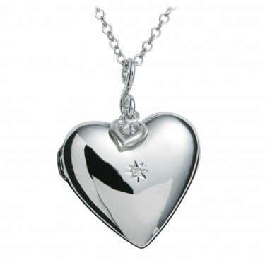 Hot Diamonds Romantic Heart Locket 3.5 x 2.8cm, 75cm  
