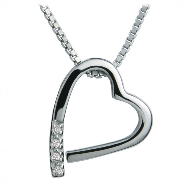 Hot Diamonds  Romantic Heart Necklace 1.5cm, 40-45cm