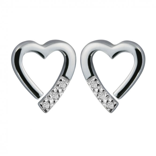Hot Diamonds  Romantic Heart Stud Earrings 0.9 x 1cm