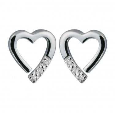 Hot Diamonds Romantic Heart Stud Earrings 0.9 x 1cm