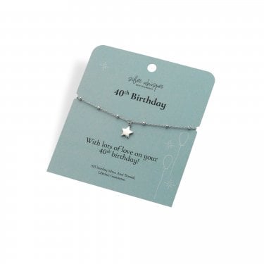 Hot Diamonds Silver Whisper '40th Birthday' Bracelet 16cm + 4cm 