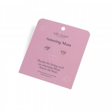 Hot Diamonds Silver Whisper 'Amazing Mum' Stud Earrings