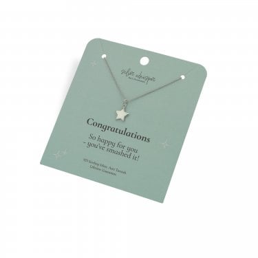 Hot Diamonds Silver Whisper 'Congratulations' Necklace 40cm + 5cm