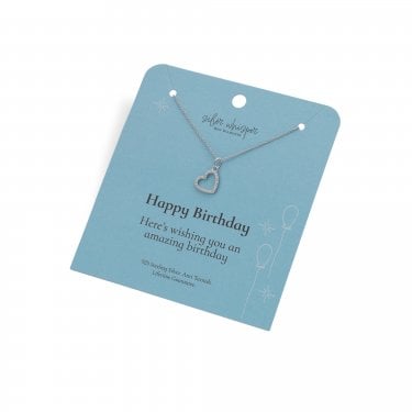 Hot Diamonds Silver Whisper 'Happy Birthday' Necklace 40cm + 5cm