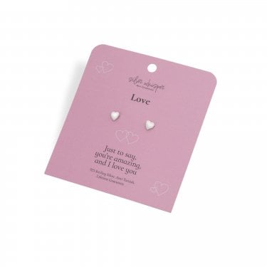 Hot Diamonds Silver Whisper 'Love' Stud Earrings