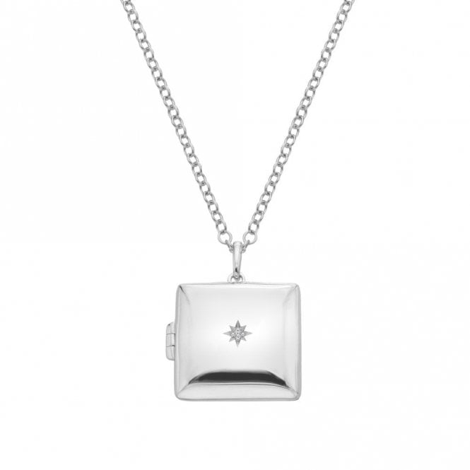 Hot Diamonds  Square Locket Necklace 2cm x 2cm, 40 + 5cm