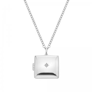 Hot Diamonds Square Locket Necklace 2cm x 2cm, 40 + 5cm