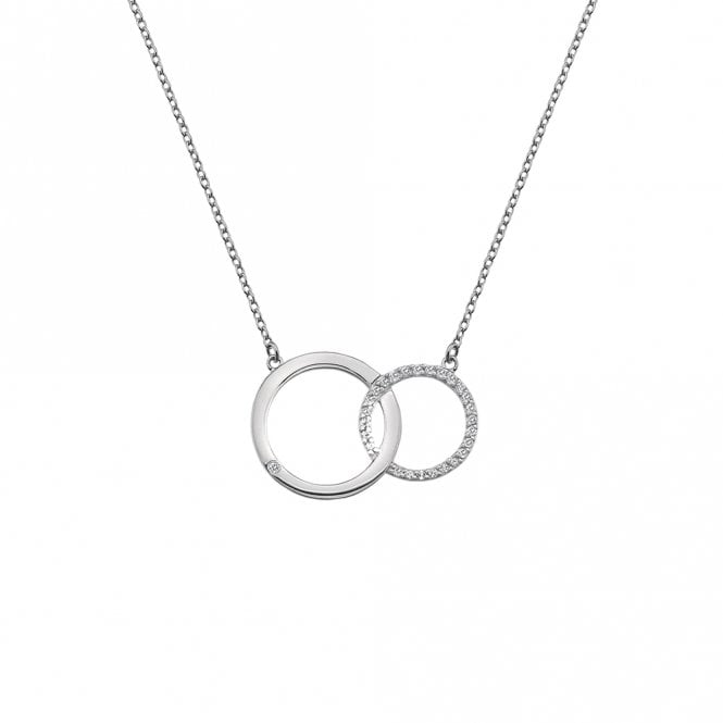 Hot Diamonds  Striking Double Circle Necklace 2.4 x 1.6cm, 42-46cm