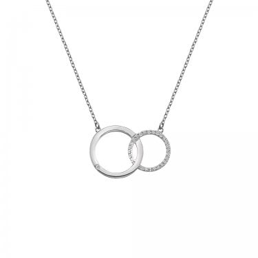 Hot Diamonds Striking Double Circle Necklace 2.4 x 1.6cm, 42-46cm