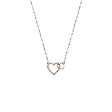 Hot Diamonds Togetherness Open Heart Two Tone Necklace 1.7 x 1.3cm, 40-45cm 