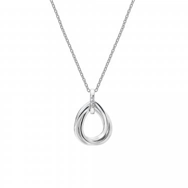 Hot Diamonds Trio Teardrop Necklace 2.6cm, 18-22"
