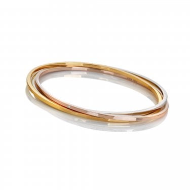 Hot Diamonds Trio Three Tone Interlocking Bangle 6.5cm
