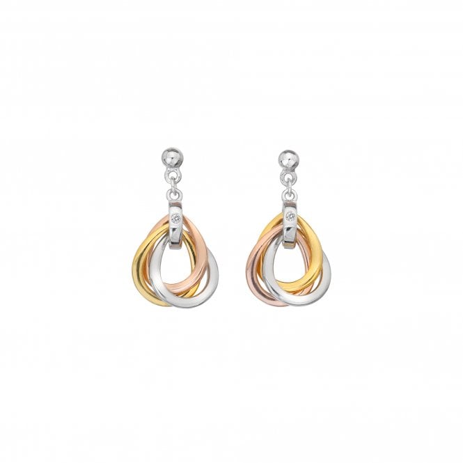 Hot Diamonds  Trio Three Tone Teardrop Drop Earrings 1.2 x 2.5cm 