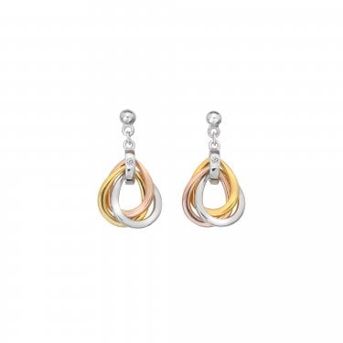 Hot Diamonds Trio Three Tone Teardrop Drop Earrings 1.2 x 2.5cm 