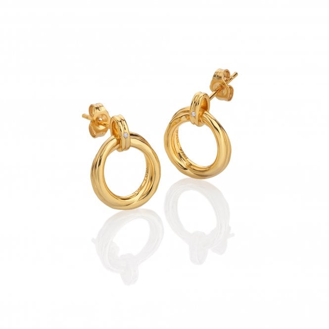 Hot Diamonds x Golden Edit  Aura Gold Tone Drop Earrings 1.3 x 1.8cm 