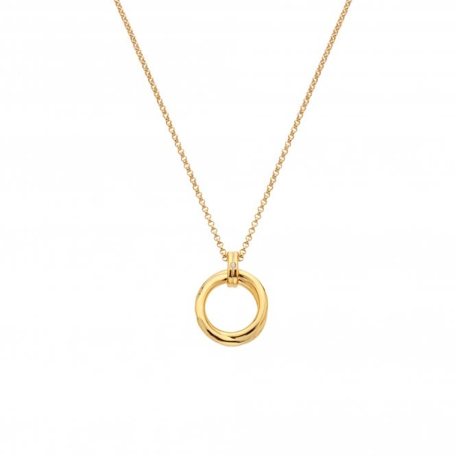 Hot Diamonds x Golden Edit  Aura Gold Tone Necklace 1.5 x 2.1cm, 40-45cm 