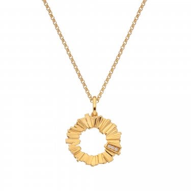 Hot Diamonds x Golden Edit Believe Gold Tone Necklace 1.9 x 2.4cm, 40-45cm