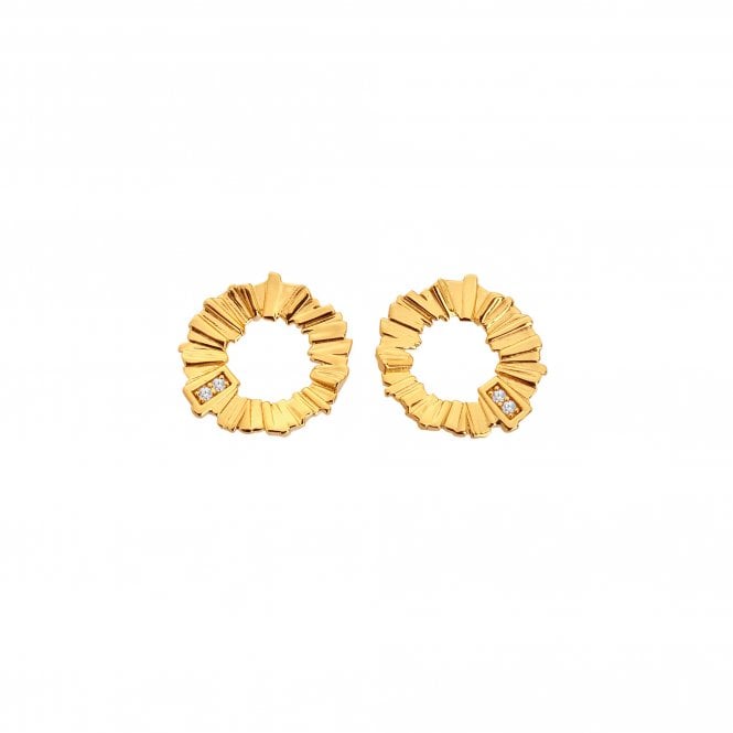 Hot Diamonds x Golden Edit  Believe Gold Tone Stud Earrings 1.3 x 1.3cm