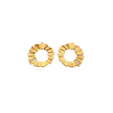 Hot Diamonds x Golden Edit Believe Gold Tone Stud Earrings 1.3 x 1.3cm