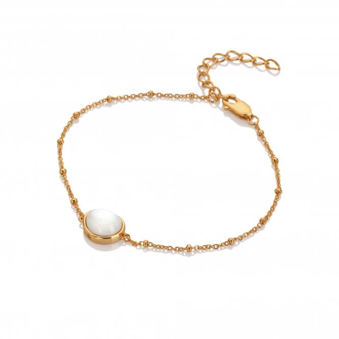 Hot Diamonds x Golden Edit  Calm Gold Tone Mother Of Pearl Bracelet 17cm + 4cm  