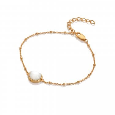 Hot Diamonds x Golden Edit Calm Gold Tone Mother Of Pearl Bracelet 17cm + 4cm 