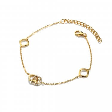 Hot Diamonds x Golden Edit Connected Gold Tone Bracelet 17 - 21cm