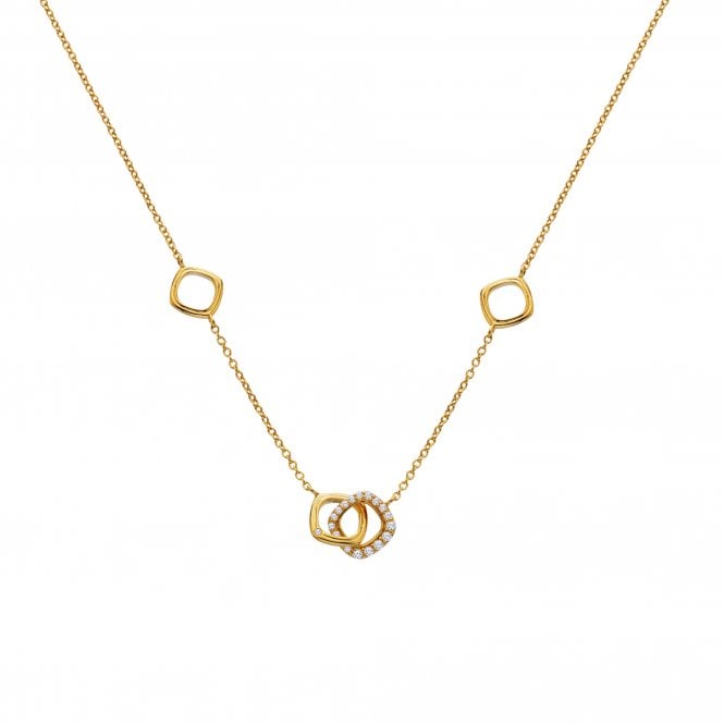 Hot Diamonds x Golden Edit  Connected Gold Tone Necklace 40cm + 5cm 