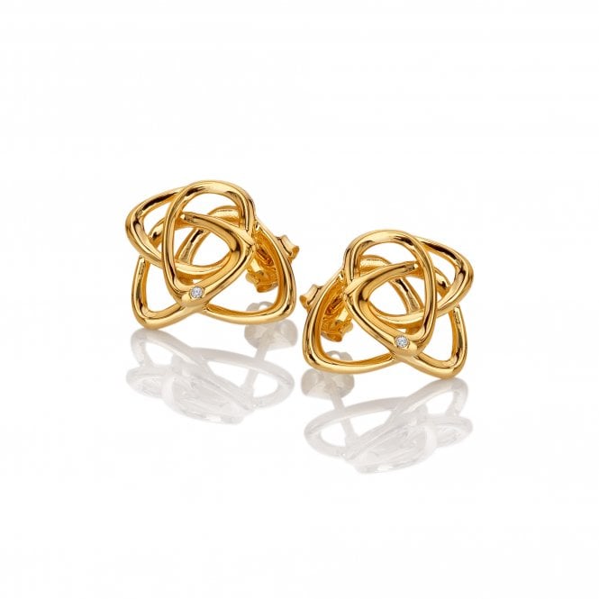 Hot Diamonds x Golden Edit  Endless Gold Tone Stud Earrings 1.9 x 1.5cm   