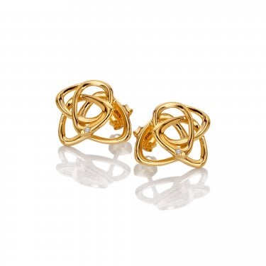 Hot Diamonds x Golden Edit Endless Gold Tone Stud Earrings 1.9 x 1.5cm   