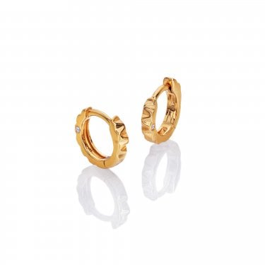 Hot Diamonds x Golden Edit Gold Tone Huggie Earrings 8mm  