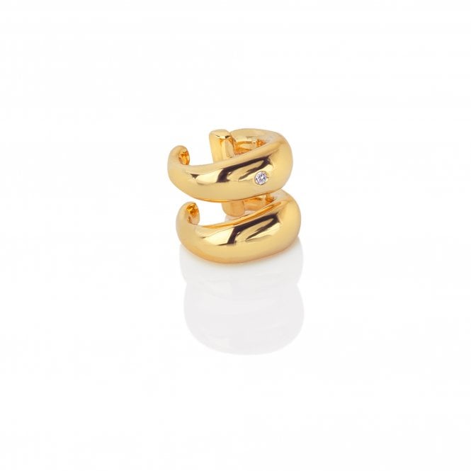 Hot Diamonds x Golden Edit  Gold Tone Organic Double Ear Cuff 1cm
