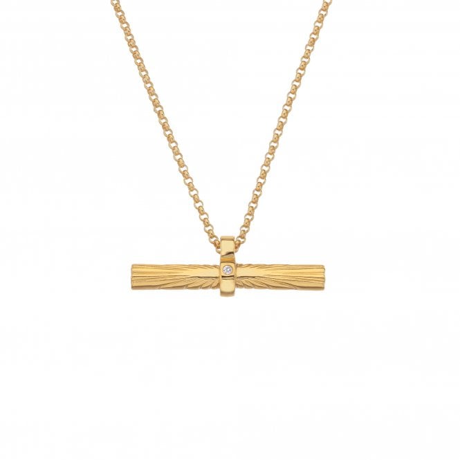 Hot Diamonds x Golden Edit  Hope Gold Tone Bar Necklace 2.8 x 0.9cm, 45-50cm
