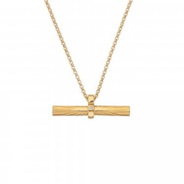 Hot Diamonds x Golden Edit Hope Gold Tone Bar Necklace 2.8 x 0.9cm, 45-50cm
