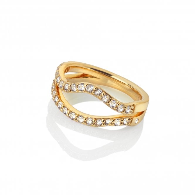 Hot Diamonds x Golden Edit  Hope Gold Tone Extravagance Ring Size O 
