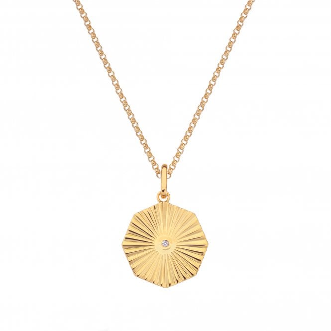 Hot Diamonds x Golden Edit  Hope Gold Tone Octagon Necklace 1.5 x 2.4cm, 40-45cm