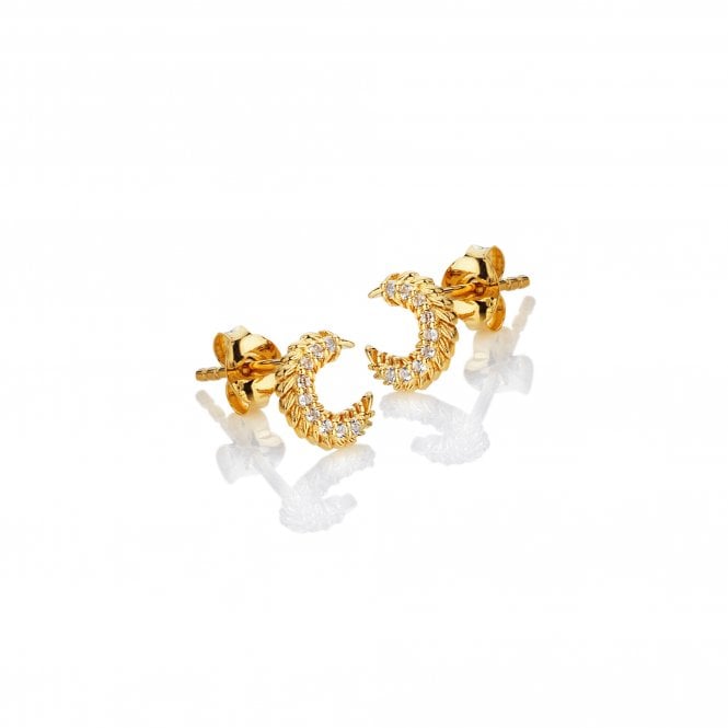 Hot Diamonds x Golden Edit  Selene Gold Tone Stud Earrings 0.7 x 0.7cm   