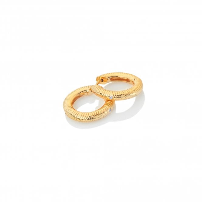 Hot Diamonds x Golden Edit  Spirit Gold Tone Hoop Earrings 1.6 x 1.5cm 