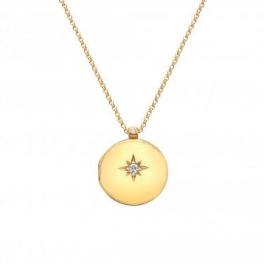 Hot Diamonds x Golden Edit Starburst Locket Necklace 40 - 45cm