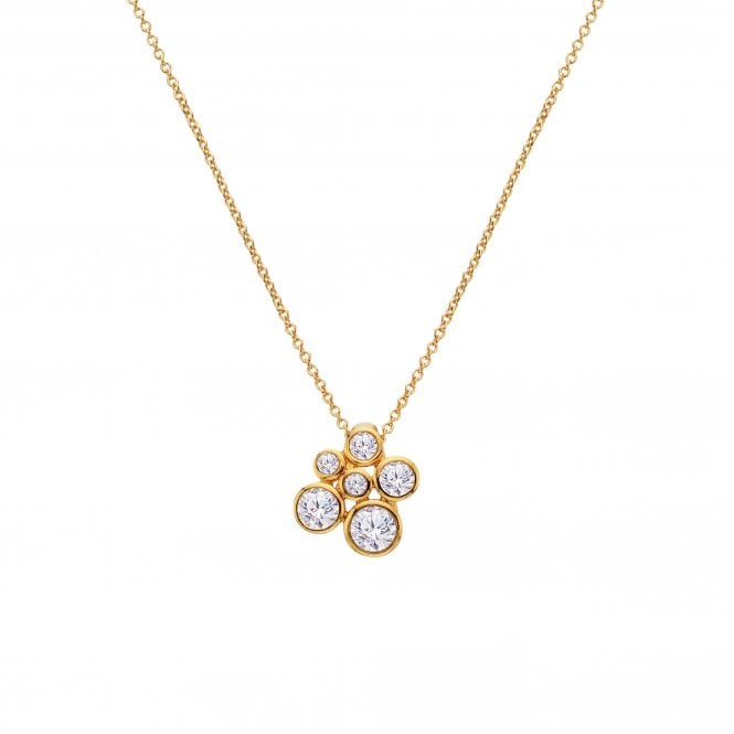 Hot Diamonds x Golden Edit  Tender Cluster Forget Me Not Gold Tone Necklace 1.1 x 1.2cm, 40 - 45cm