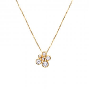 Hot Diamonds x Golden Edit Tender Cluster Forget Me Not Gold Tone Necklace 1.1 x 1.2cm, 40 - 45cm