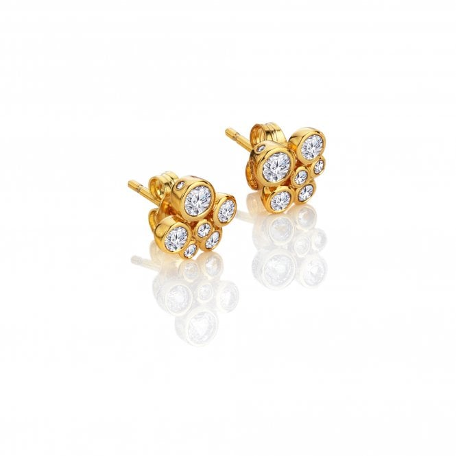 Hot Diamonds x Golden Edit  Tender Cluster Forget Me Not Gold Tone Stud Earrings 0.9 x 0.9cm  
